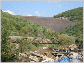 The Tailings Dam above UN toxic camps in Kosovo